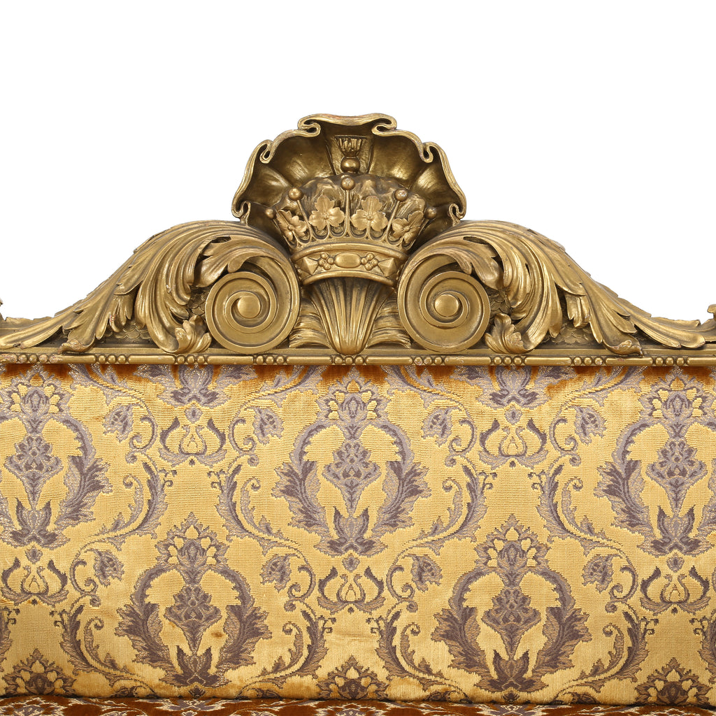 Gold Patterned Antique Settee