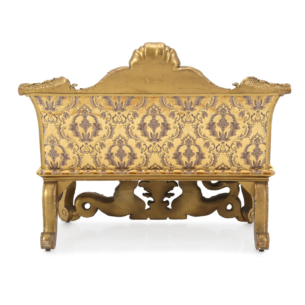 Gold Patterned Antique Settee