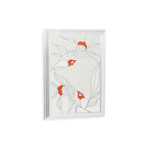 Silver Framed Floral Mirror Art (A+D)