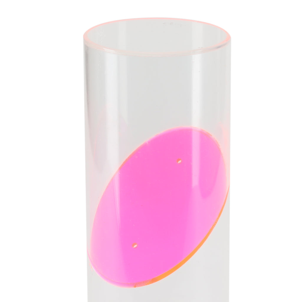 Clear and Pink Orange Acrylic Table Sculpture (Circle)