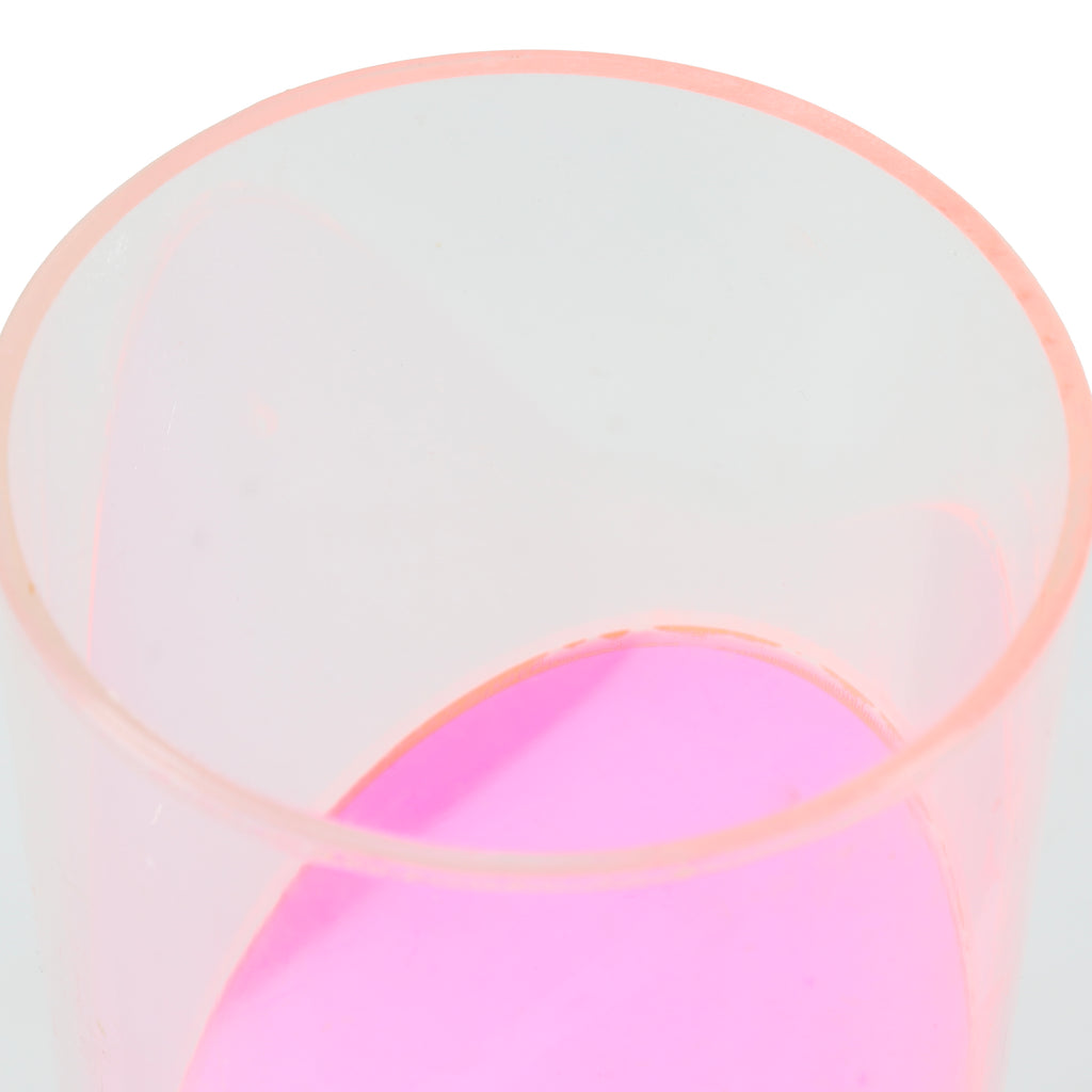Clear and Pink Orange Acrylic Table Sculpture (Circle)
