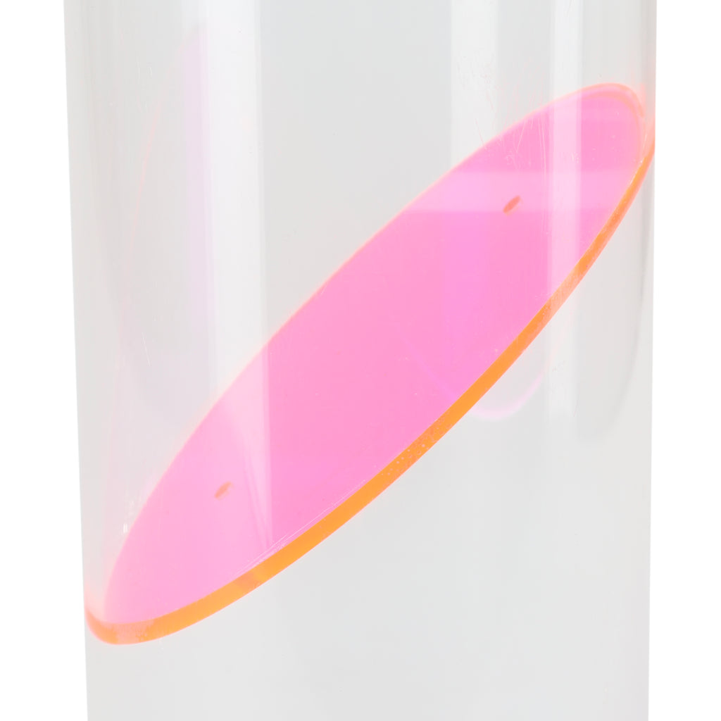 Clear and Pink Orange Acrylic Table Sculpture (Circle)