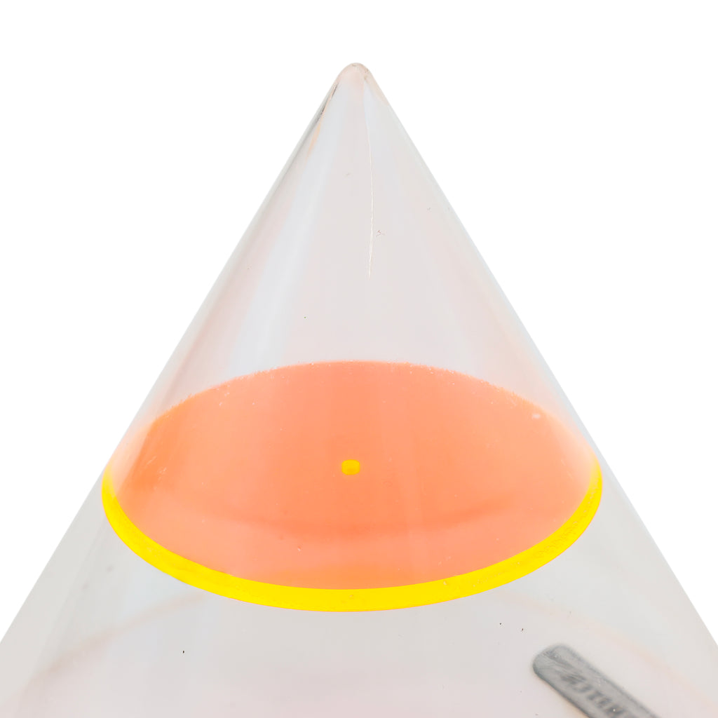 Clear and Yellow Pyramid Acrylic Table Sculpture
