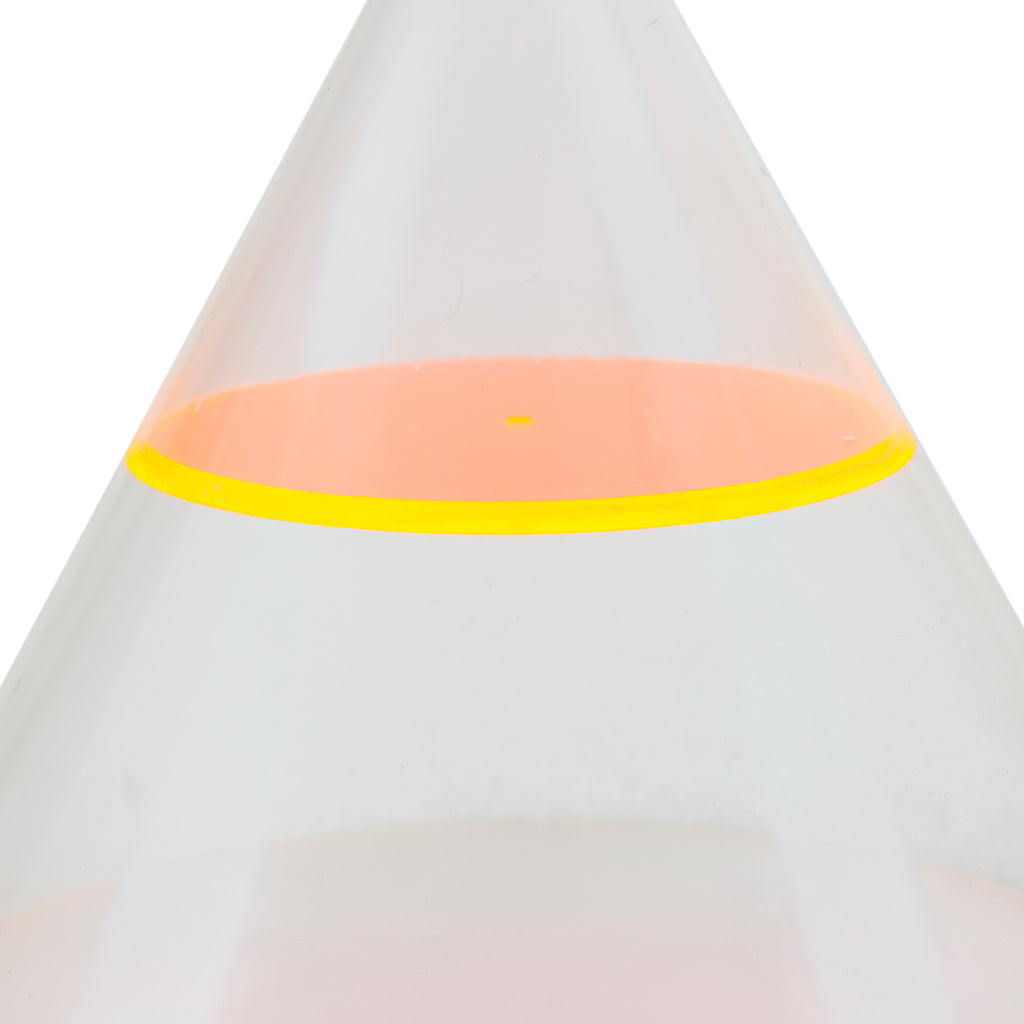 Clear and Yellow Pyramid Acrylic Table Sculpture