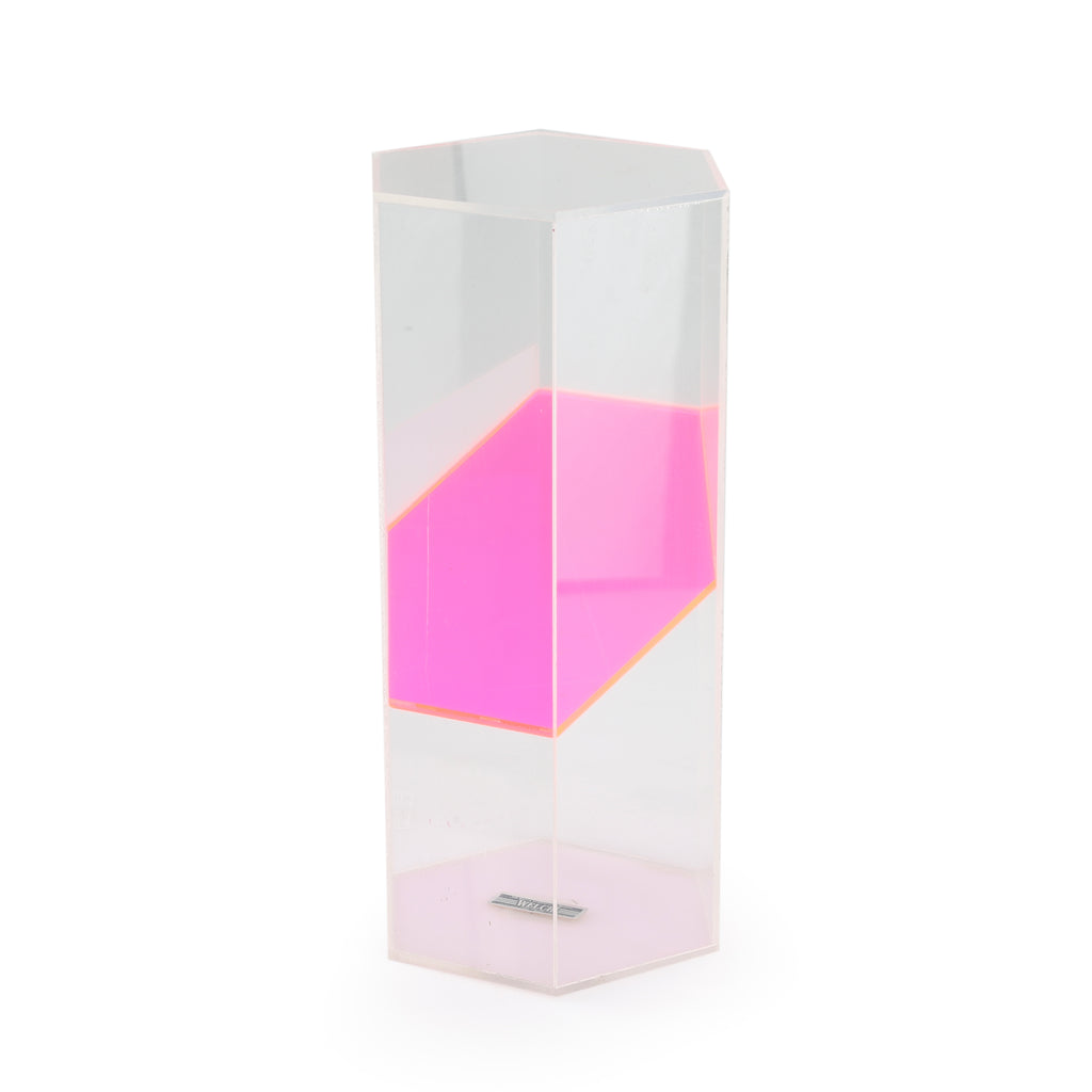 Clear and Pink Acrylic Table Sculpture (Hexagon)