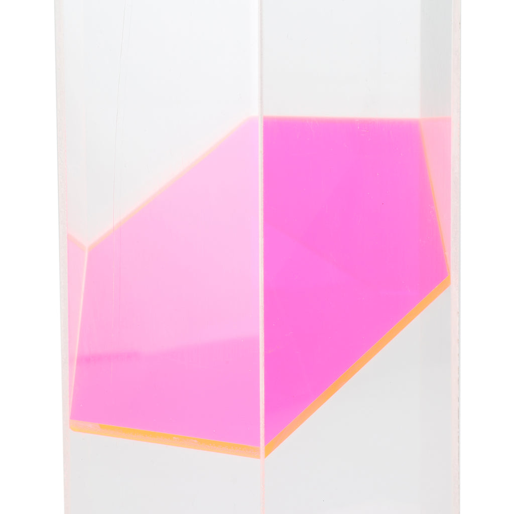Clear and Pink Acrylic Table Sculpture (Hexagon)