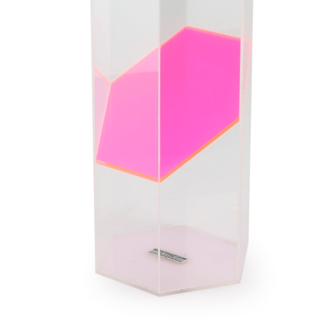 Clear and Pink Acrylic Table Sculpture (Hexagon)