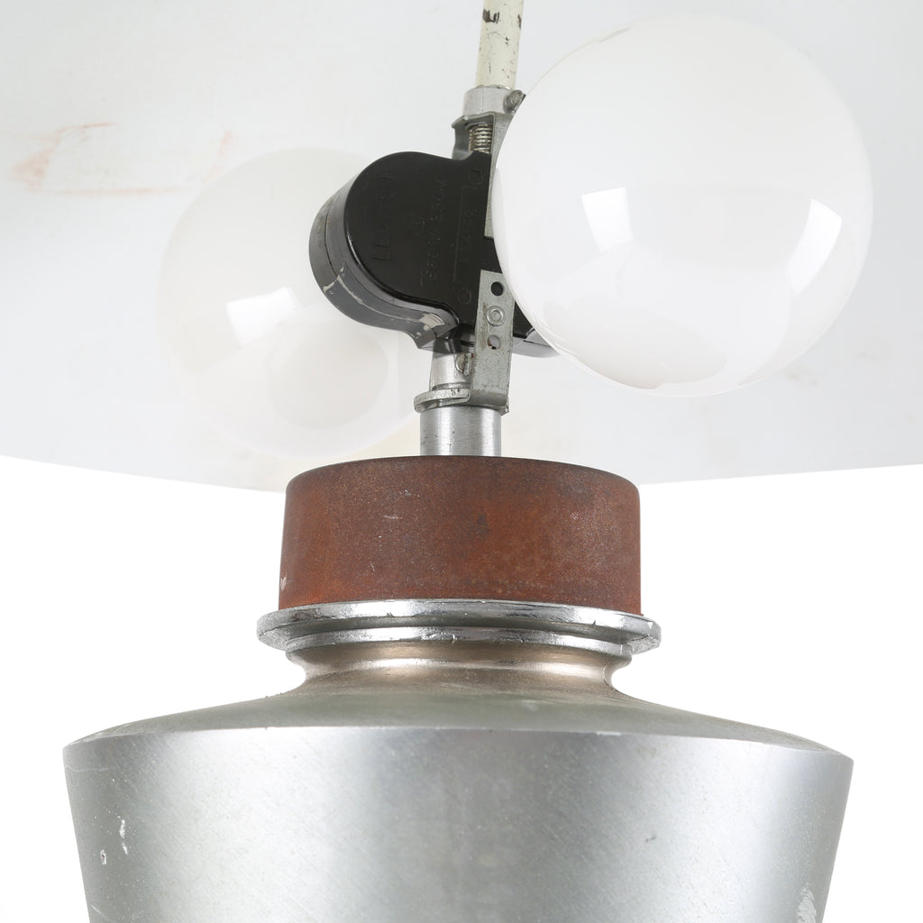 Brushed Metal Table Lamp with Conical Shade