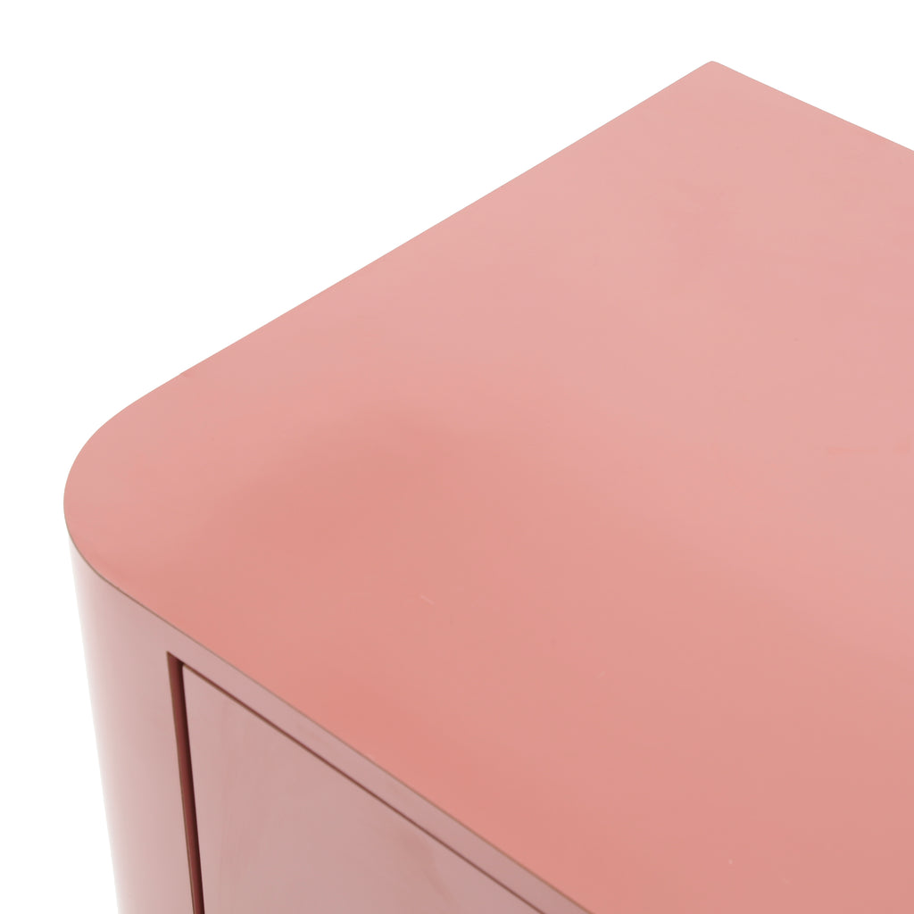 Blush Pink Dresser + Mirror w/ Brass Trim