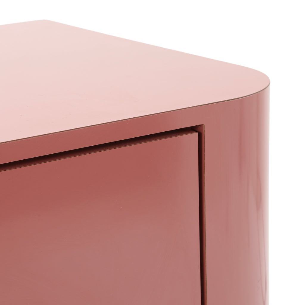 Blush Pink Dresser + Mirror w/ Brass Trim