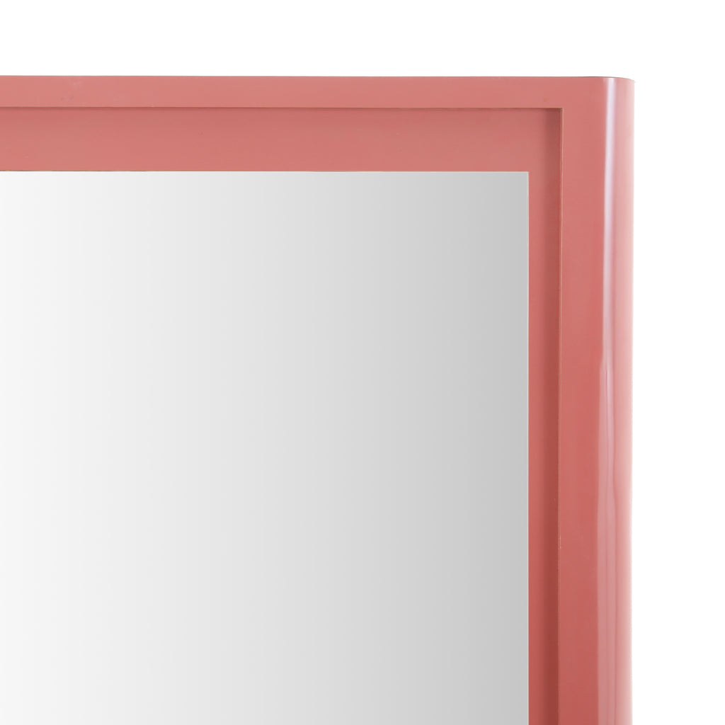 Blush Pink Dresser + Mirror w/ Brass Trim
