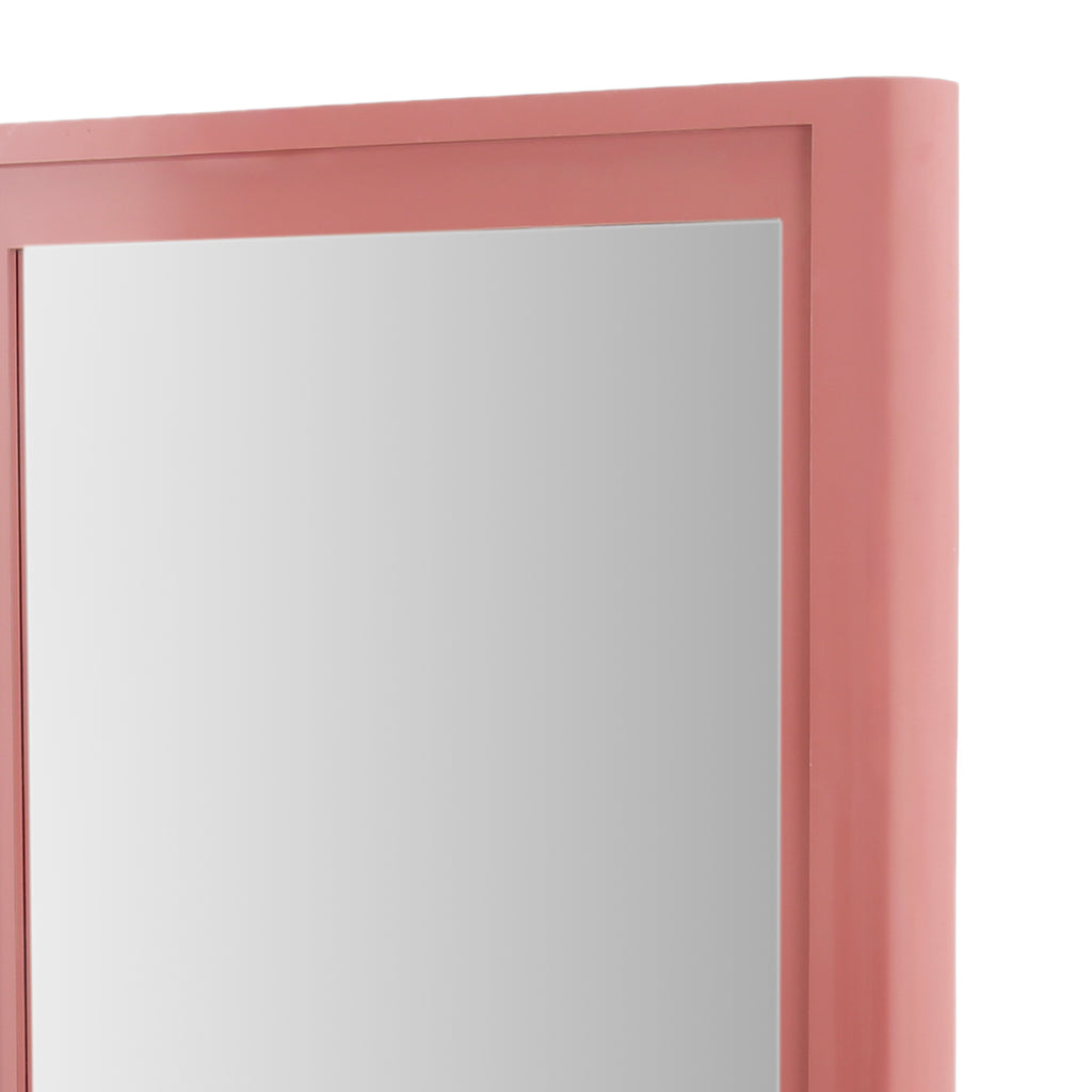 Blush Pink Dresser + Mirror w/ Brass Trim