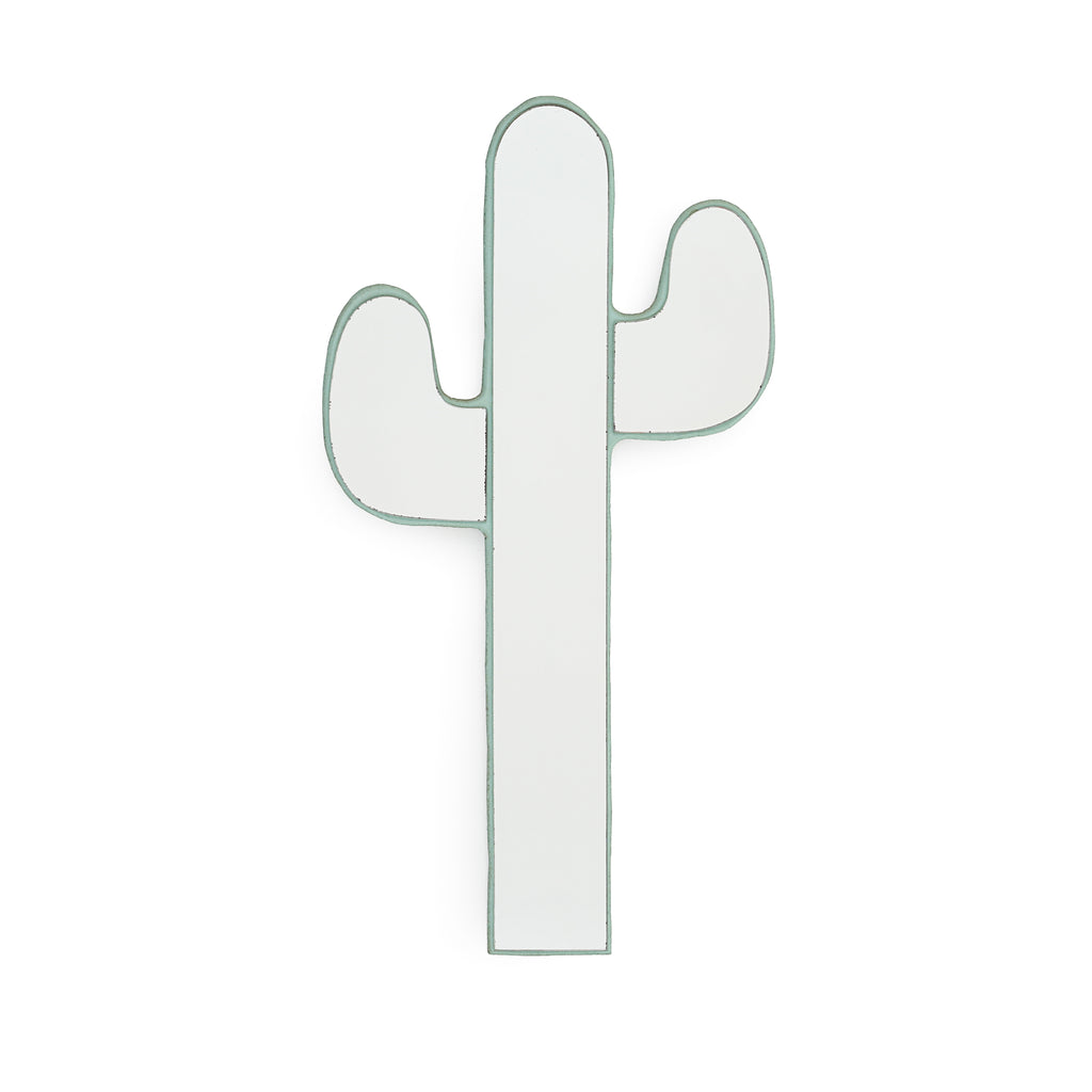 Teal Cactus Wall Mirror