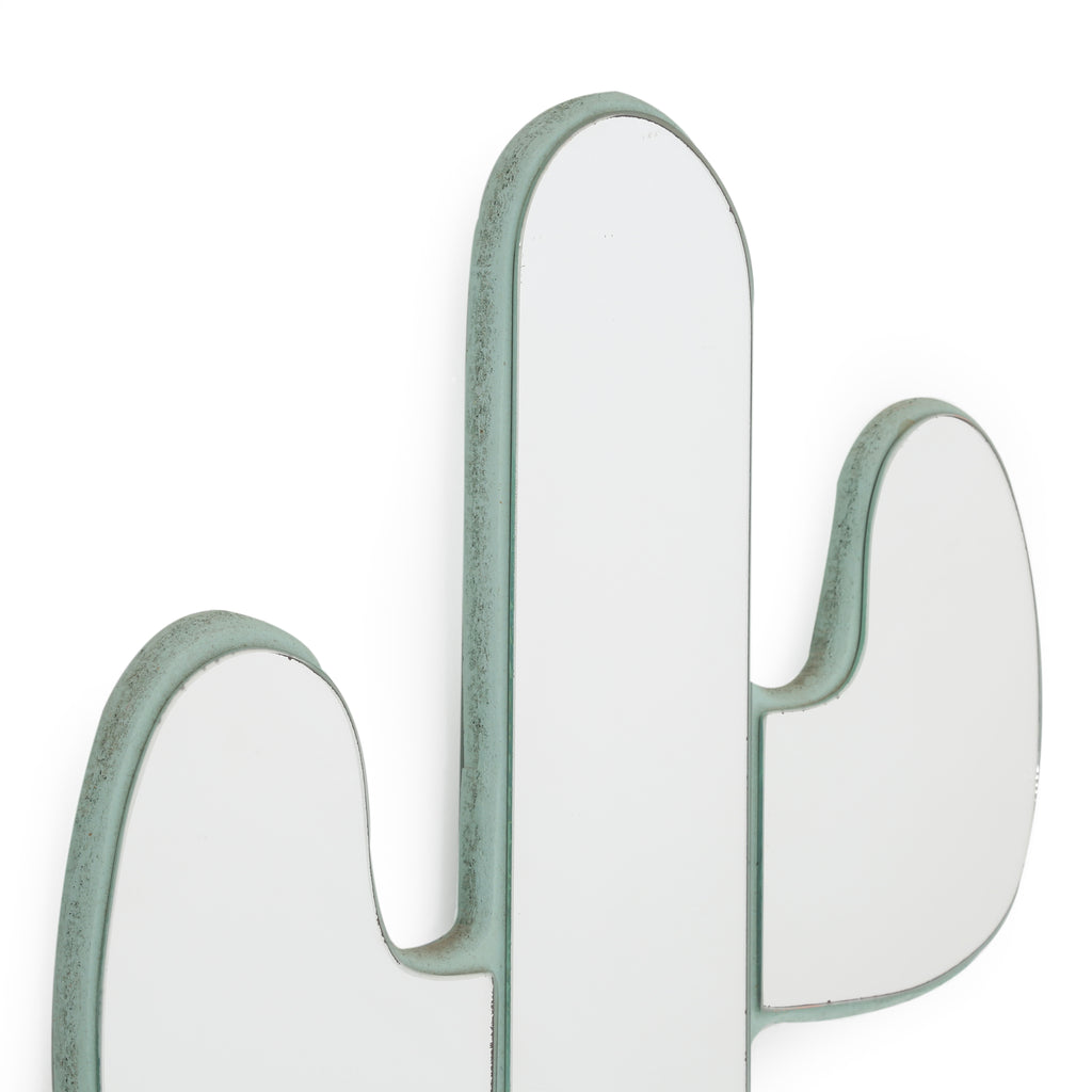 Teal Cactus Wall Mirror