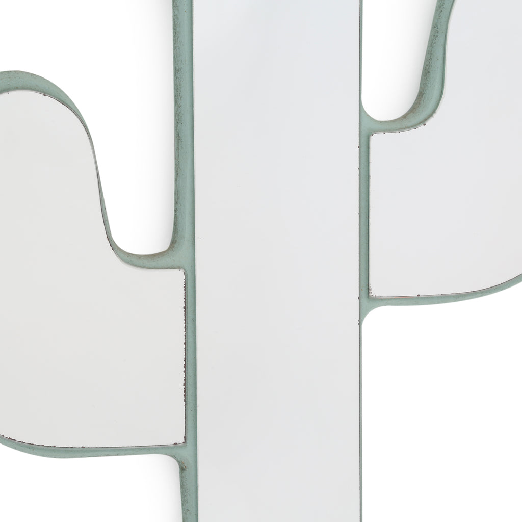 Teal Cactus Wall Mirror
