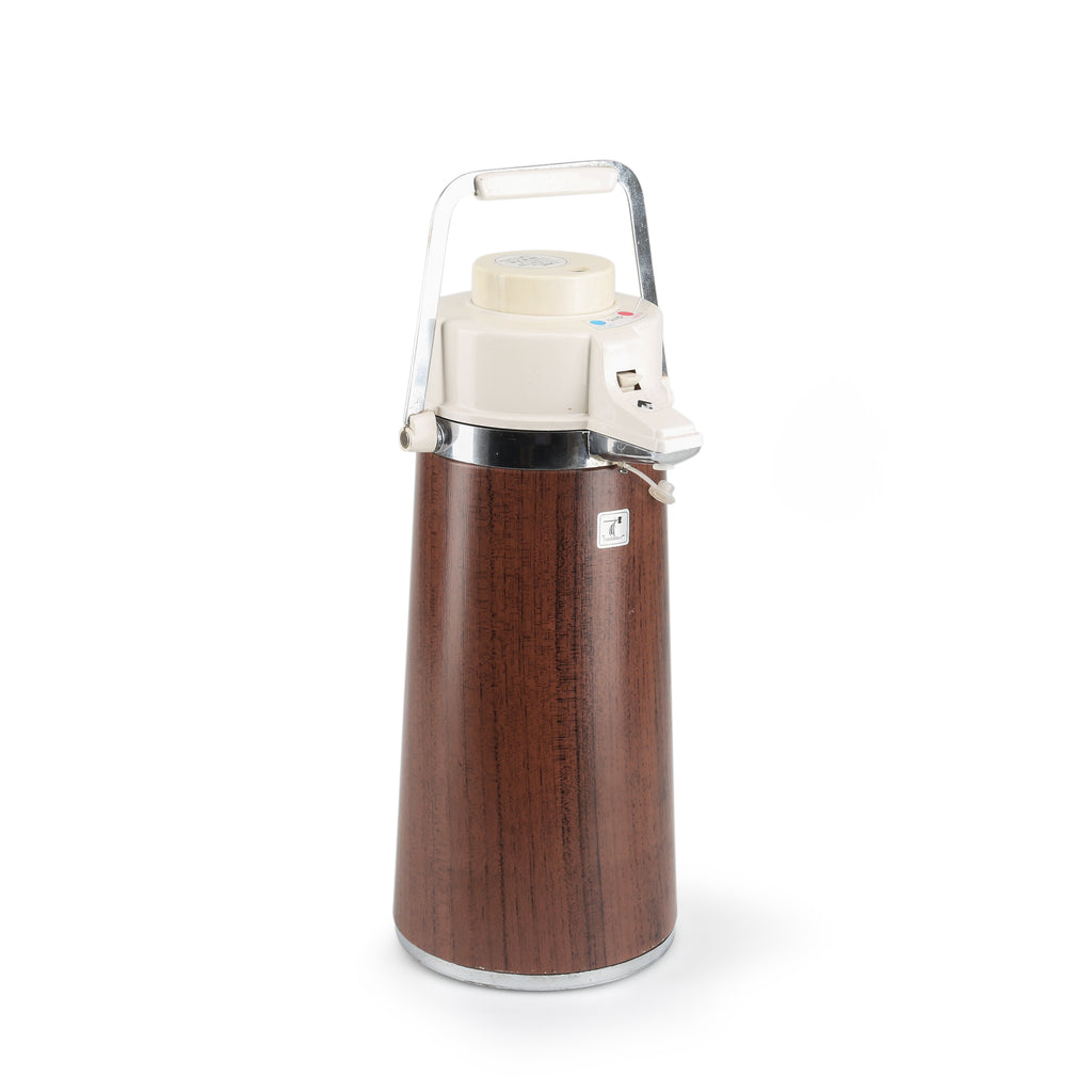 Brown Thermos with Pump Lid