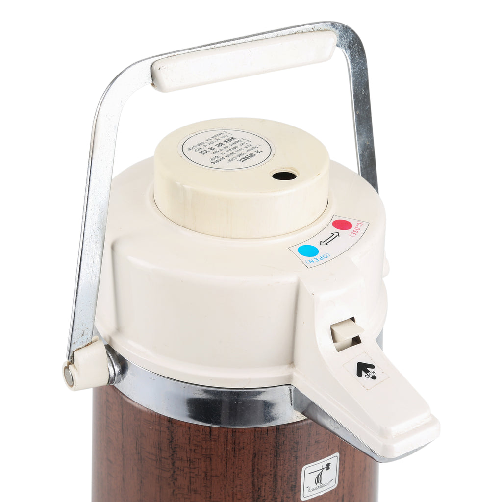 Brown Thermos with Pump Lid