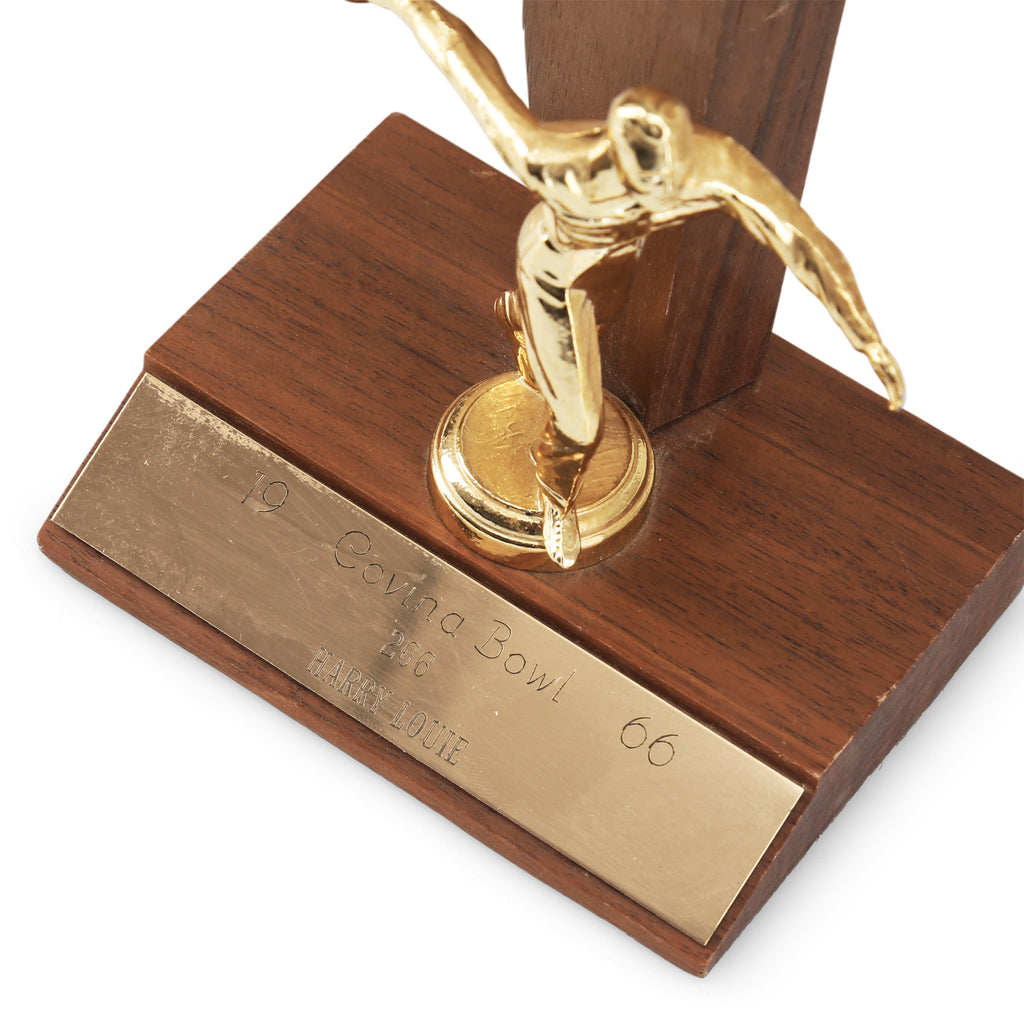 Wood / Gold Bowling Trophy