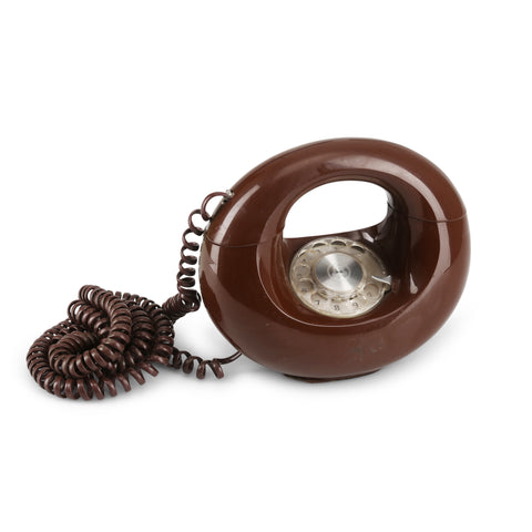 Brown Circle Rotary Telephone
