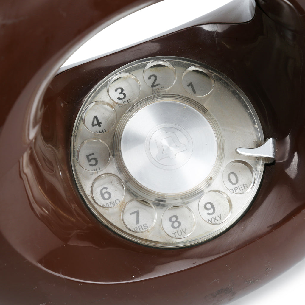 Brown Circle Rotary Telephone