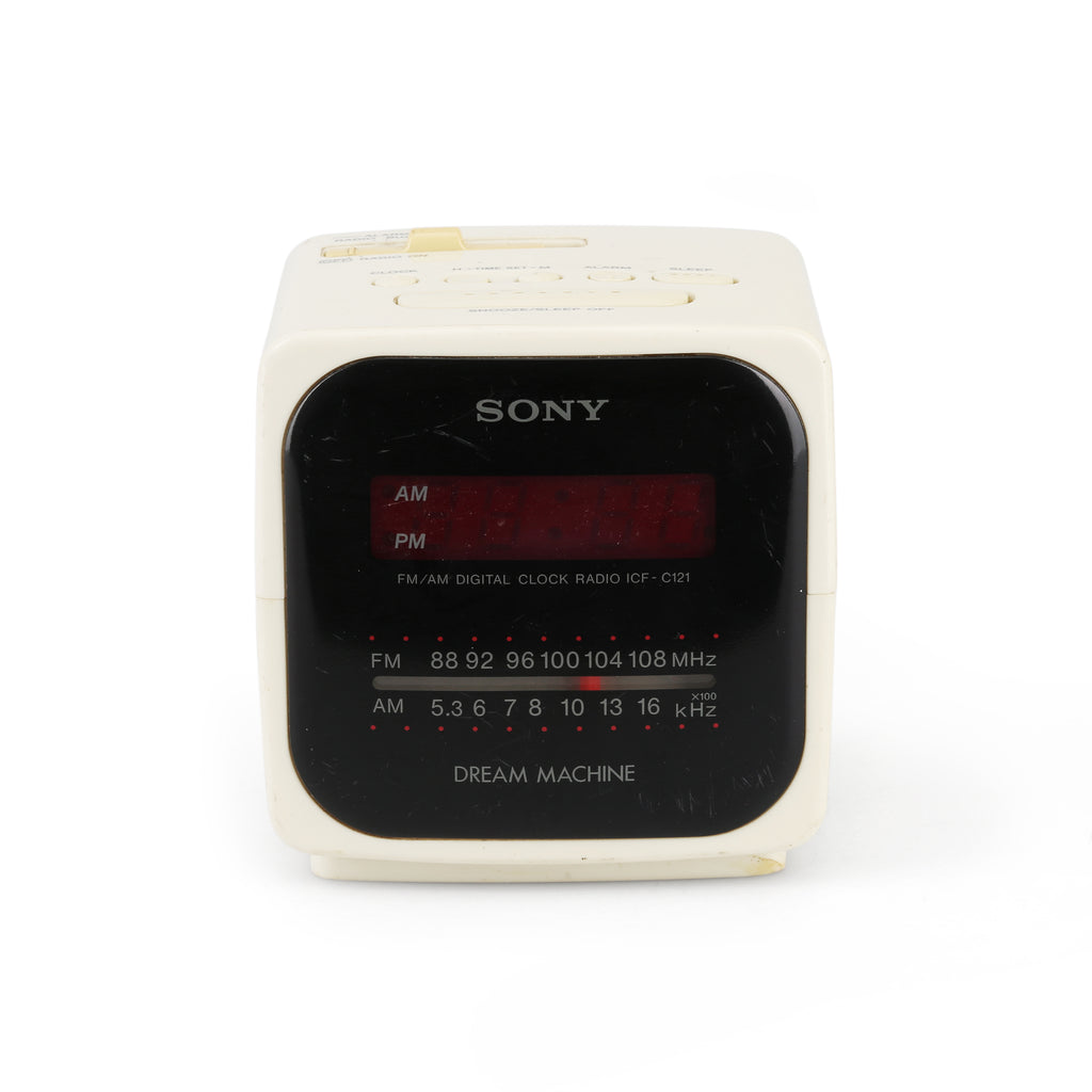 White / Black Sony Cube Clock Radio