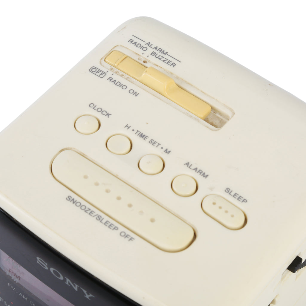 White / Black Sony Cube Clock Radio