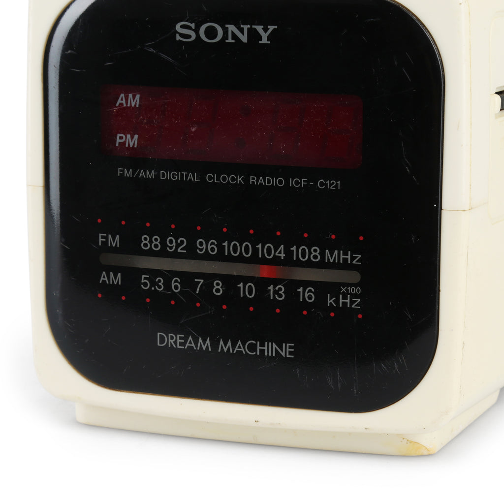 White / Black Sony Cube Clock Radio