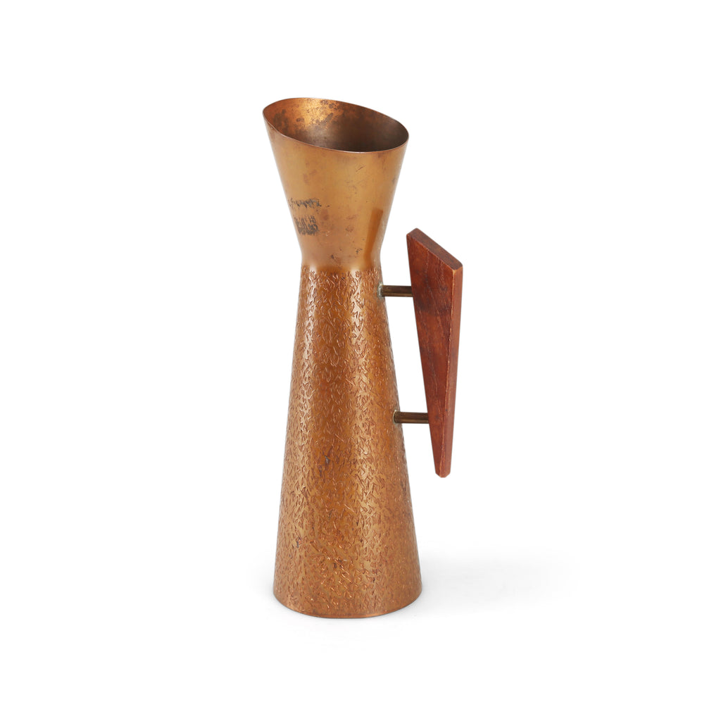 Bronze Metal Pitcher w/ Wood Handle
