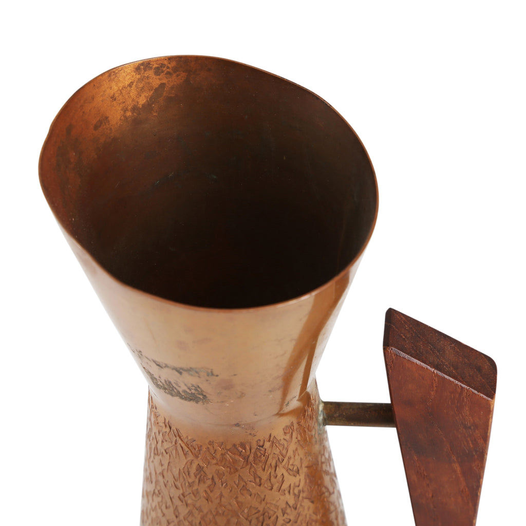Bronze Metal Pitcher w/ Wood Handle