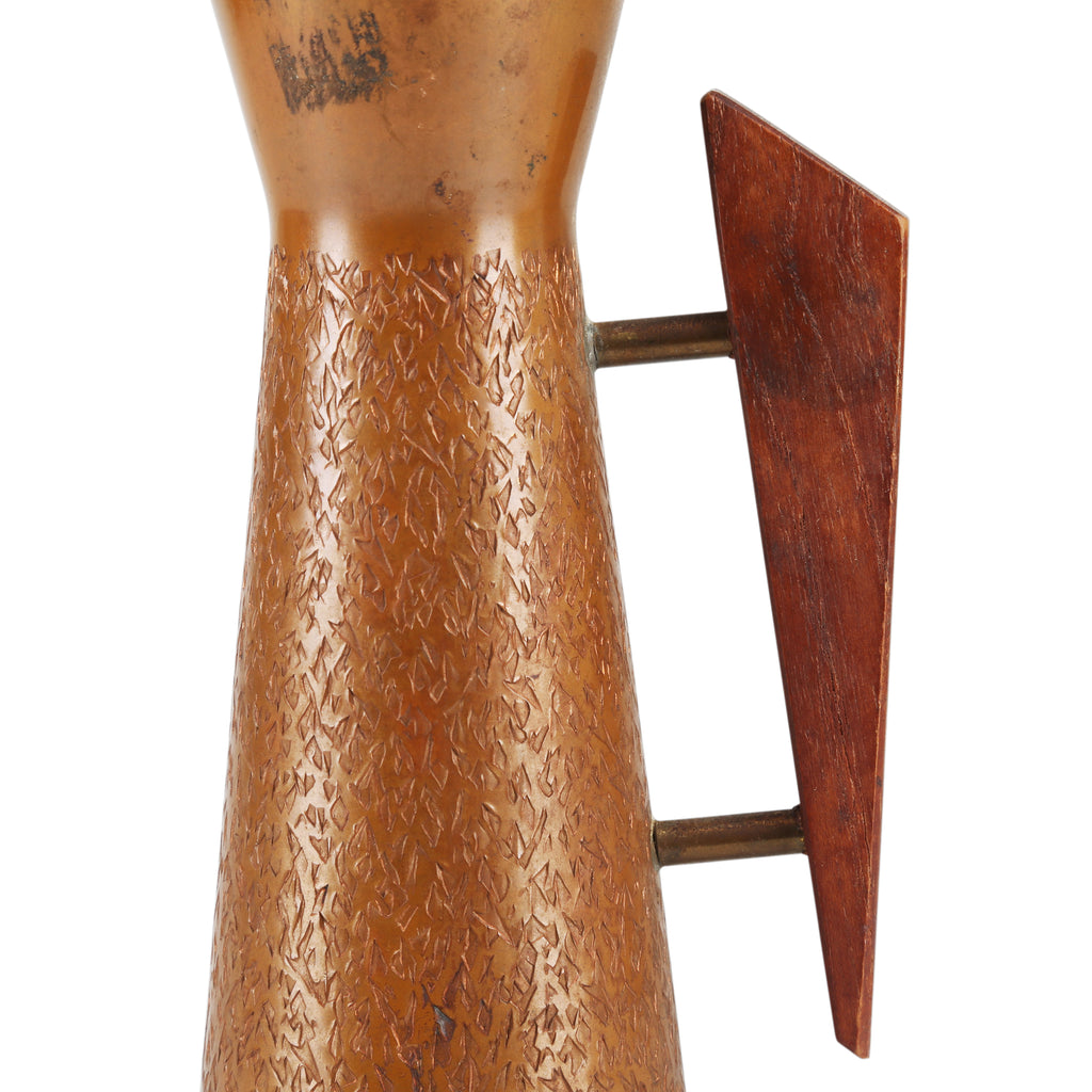 Bronze Metal Pitcher w/ Wood Handle