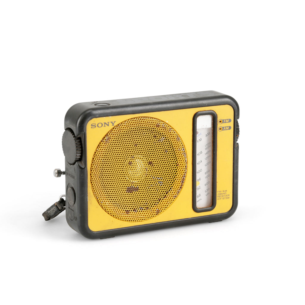 Rustic Yellow Sony Hand Radio