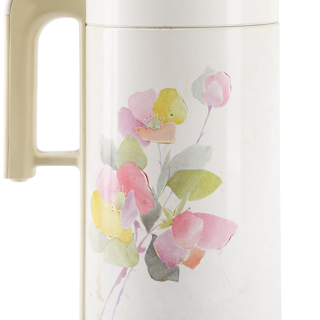 White Floral Thermos