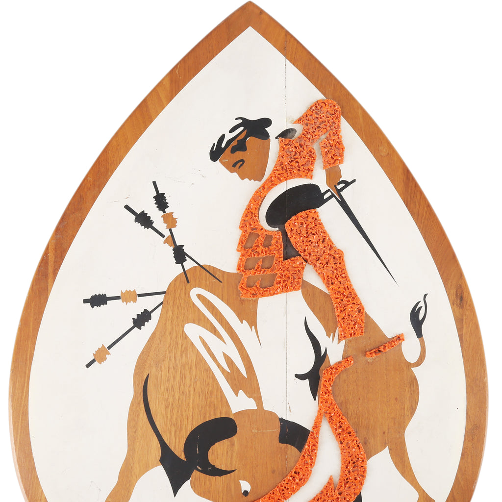 Textured Almond Shaped Wood Matador Artwork