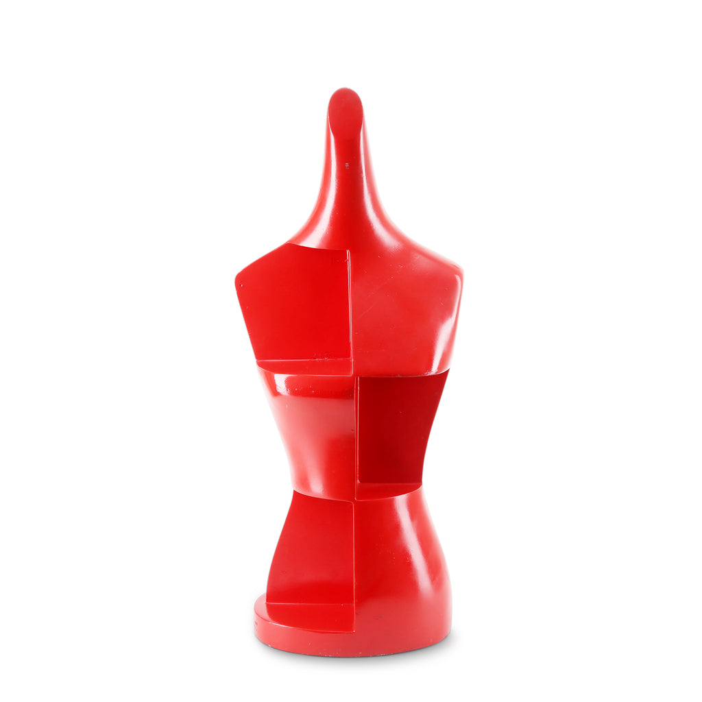 Modern Red Acrylic Jewelry Display Bust