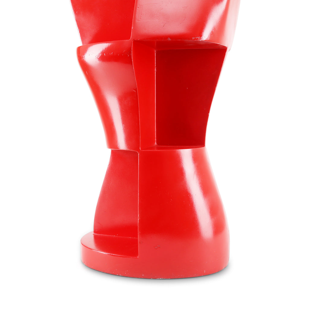 Modern Red Acrylic Jewelry Display Bust