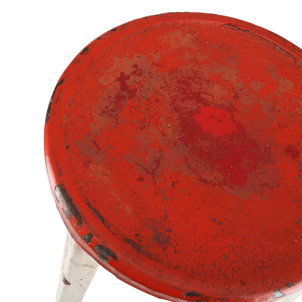 Rustic Orange / White Stool