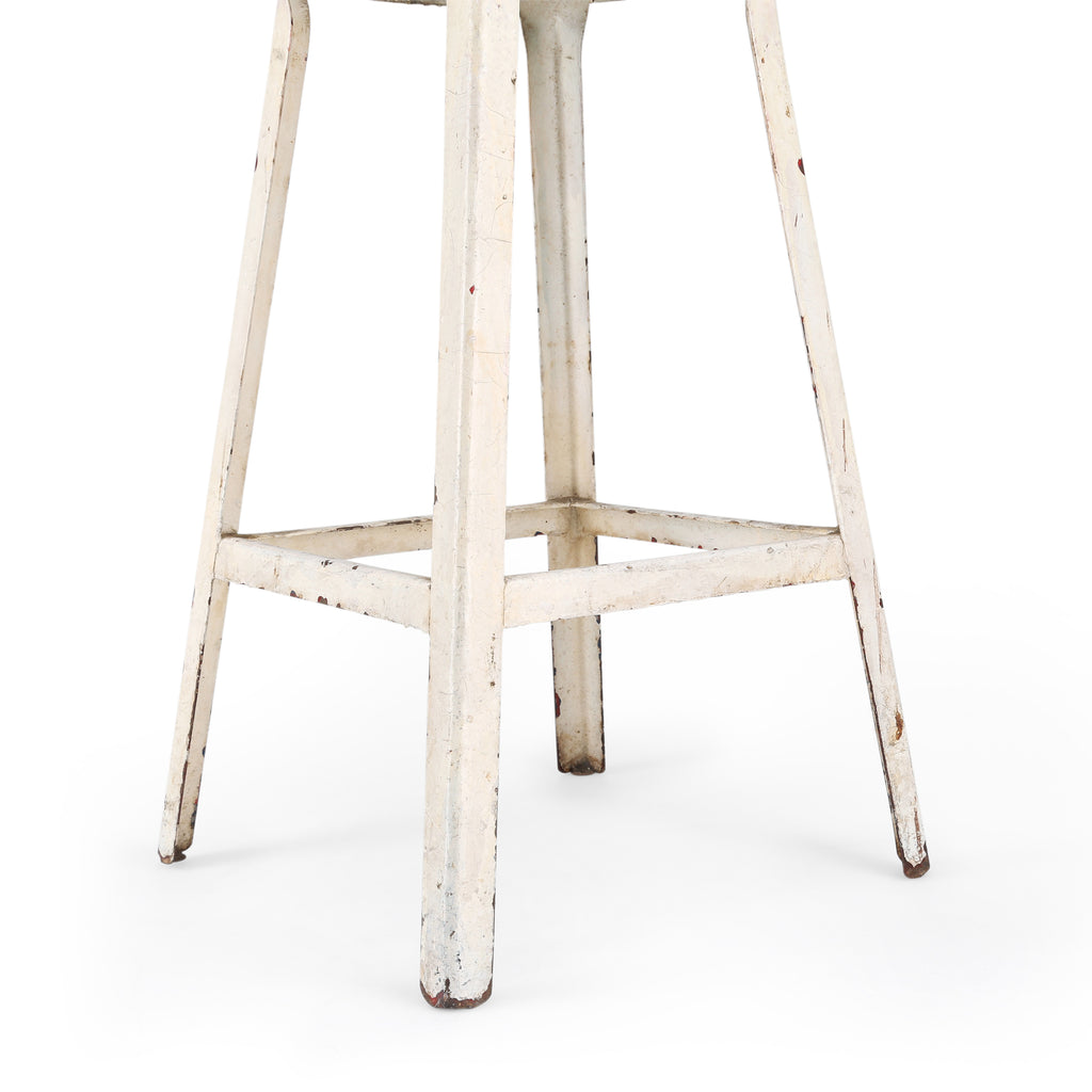 Rustic Orange / White Stool