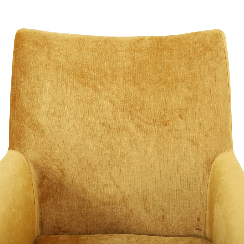 Yellow Velvet Chair with Matchstick Legs