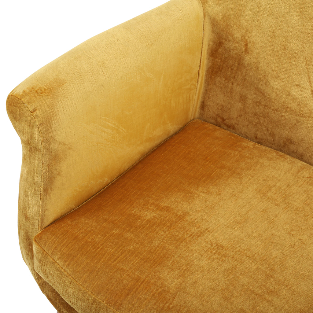 Yellow Velvet Chair with Matchstick Legs