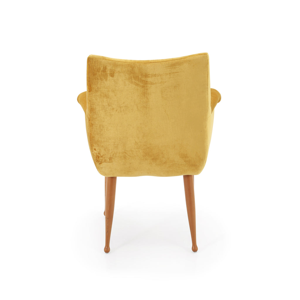 Yellow Velvet Chair with Matchstick Legs