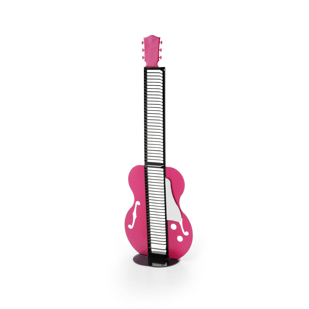 Pink & Black Metal Guitar CD Rack