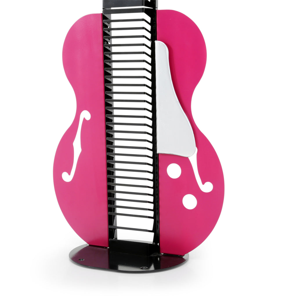 Pink & Black Metal Guitar CD Rack
