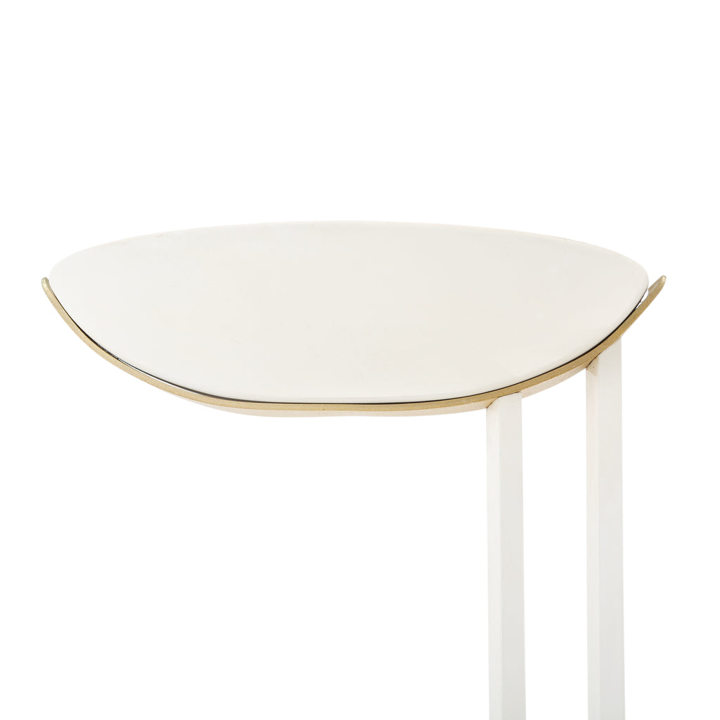 White & Brass Skinny Floor Lamp