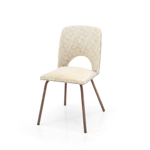 Off-White Floral Vinyl Dining Chairs