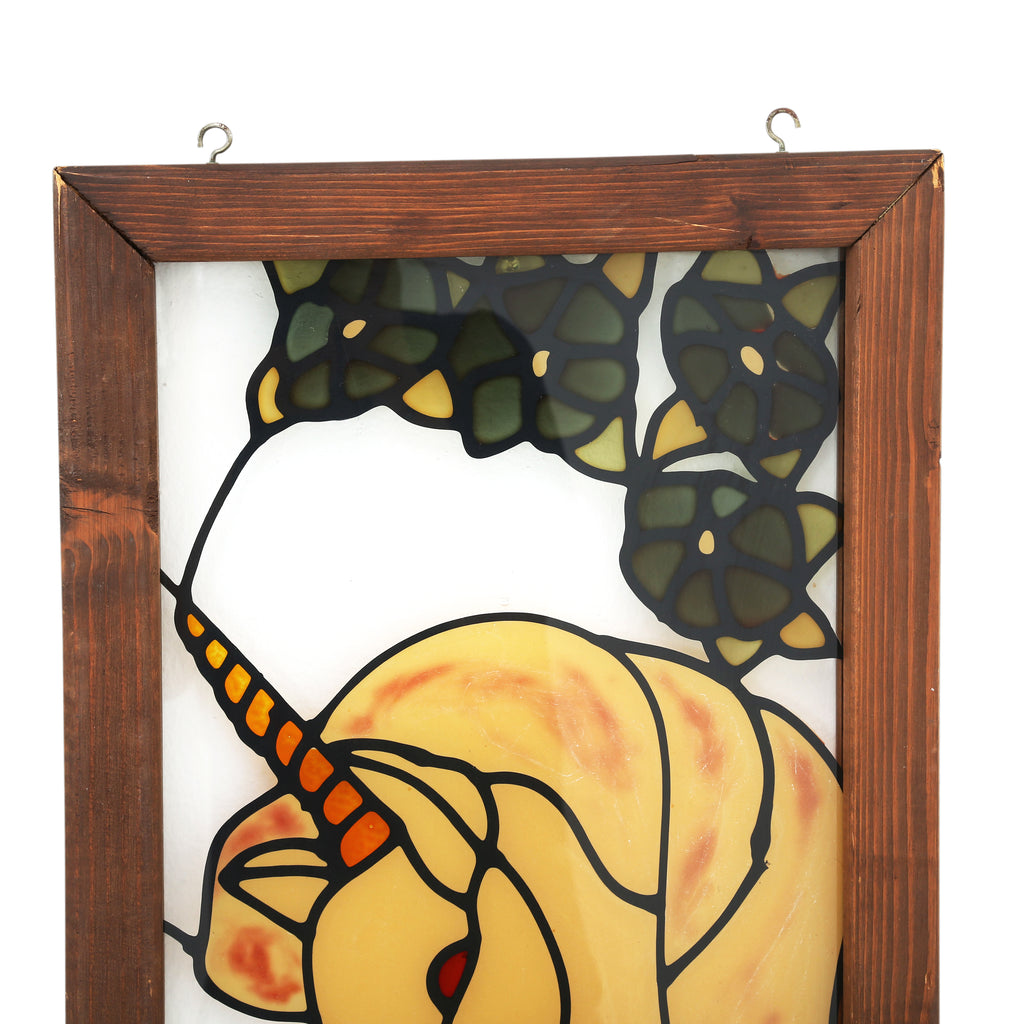 Stained Glass Unicorn in Wood Frame (A+D)