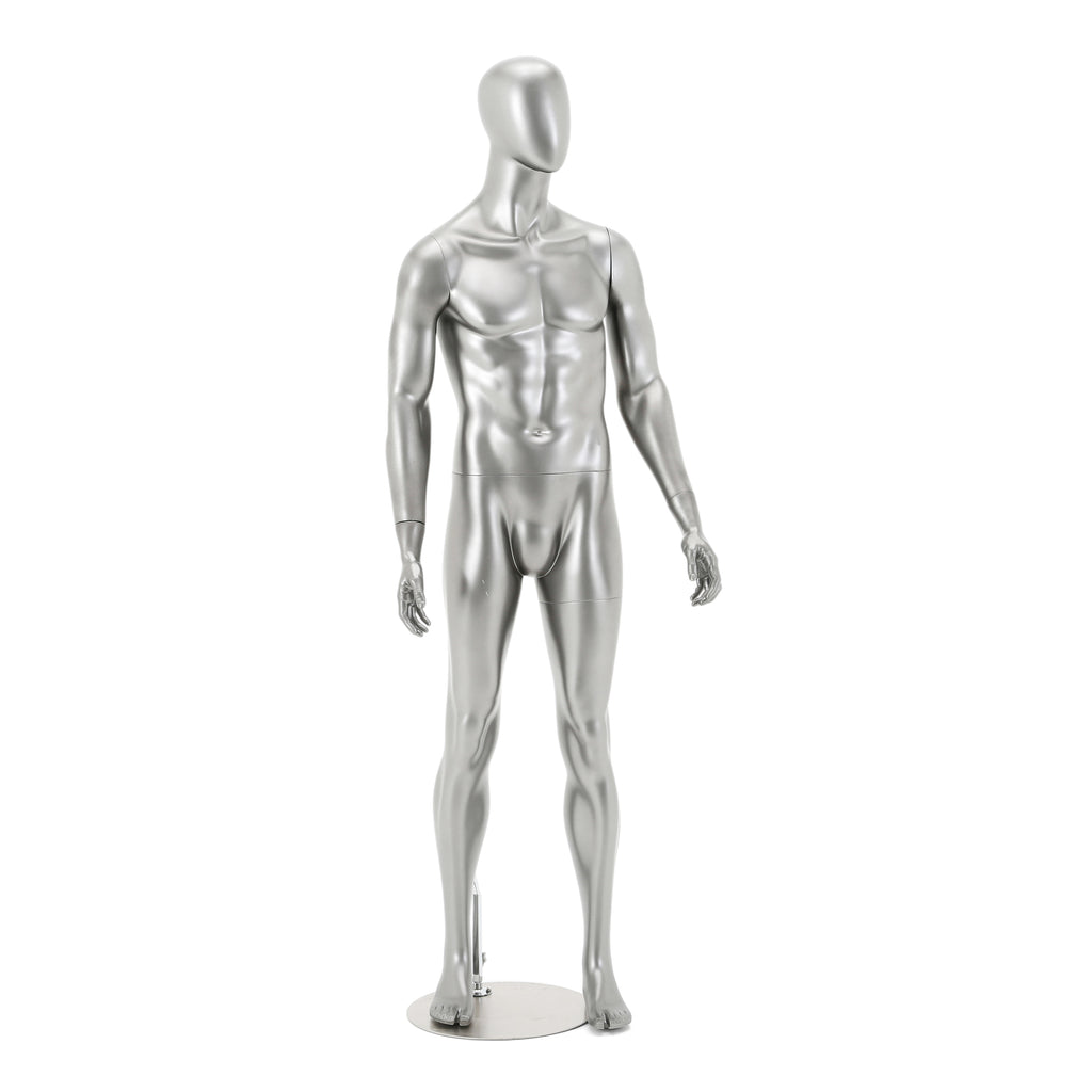 Silver Male Mannequin with Chrome Base
