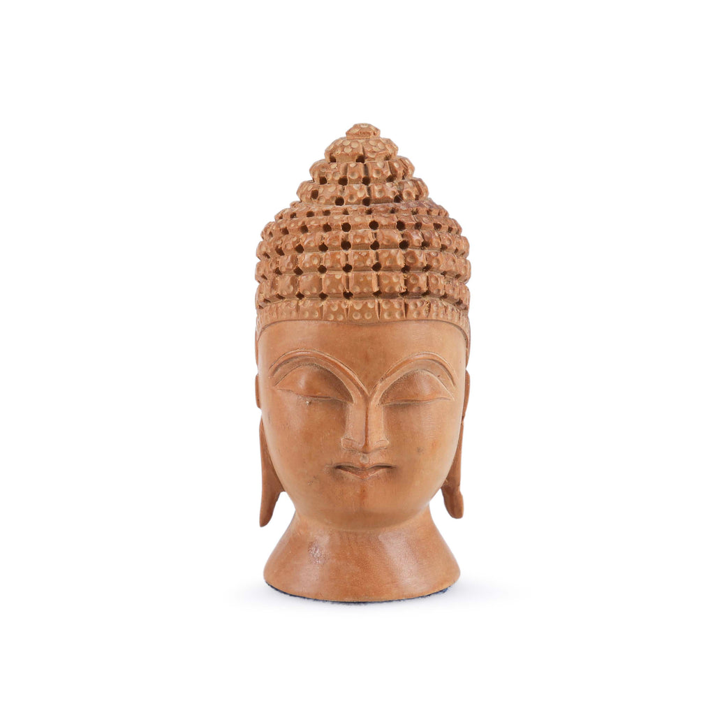 Miniature Wooden Buddha Head