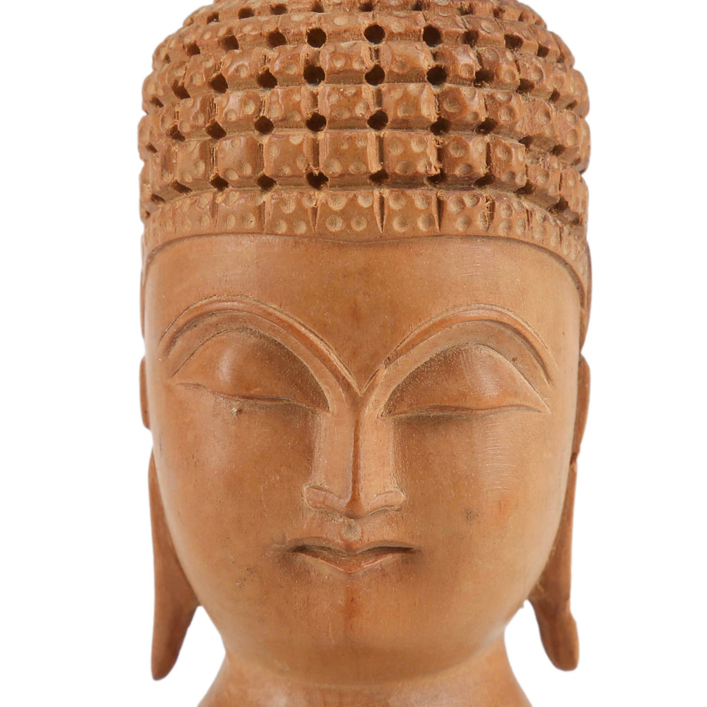 Miniature Wooden Buddha Head
