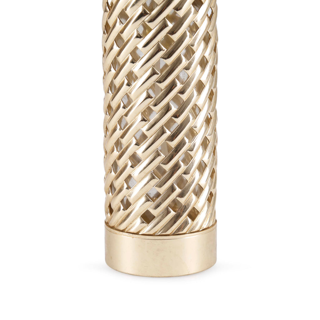Gold Ridged Perfume Bottle w/ Pointed Top