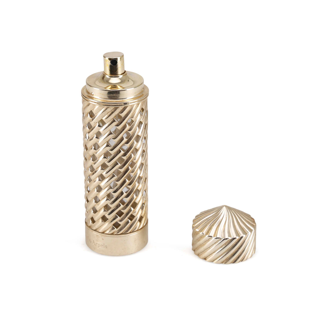 Gold Ridged Perfume Bottle w/ Pointed Top